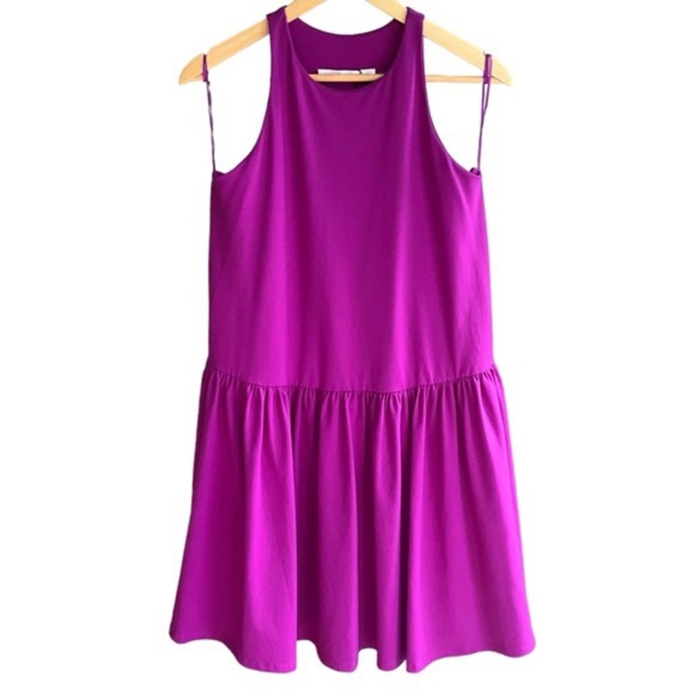 Susana Monaco Racer A Line Dress Dropped Waist Bright Purple Summer